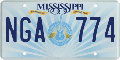 MS license plate NGA774