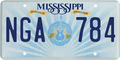 MS license plate NGA784