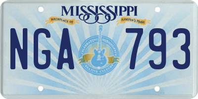 MS license plate NGA793