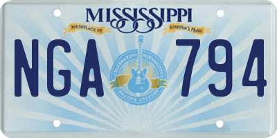 MS license plate NGA794