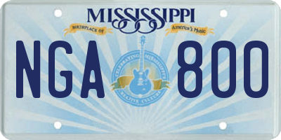 MS license plate NGA800