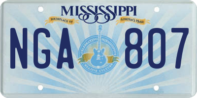 MS license plate NGA807
