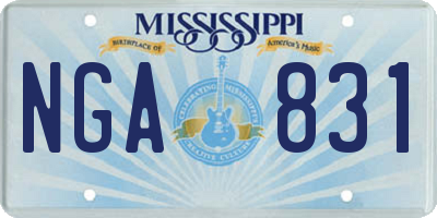 MS license plate NGA831