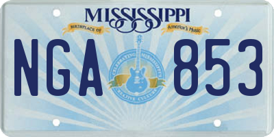 MS license plate NGA853