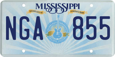 MS license plate NGA855