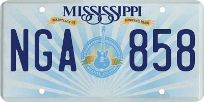 MS license plate NGA858