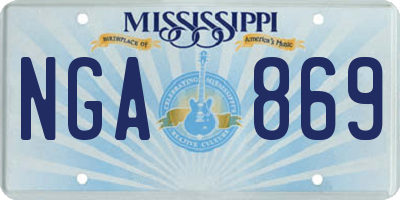 MS license plate NGA869