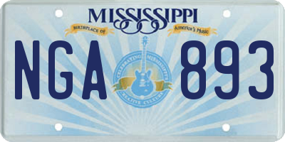 MS license plate NGA893