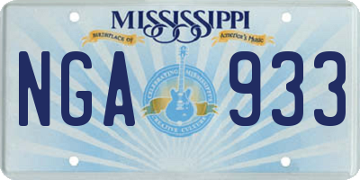 MS license plate NGA933