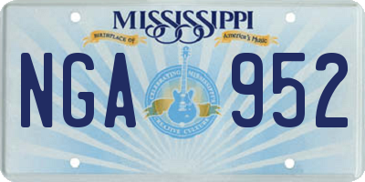 MS license plate NGA952