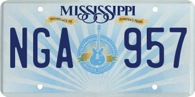 MS license plate NGA957