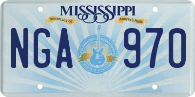 MS license plate NGA970