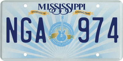MS license plate NGA974