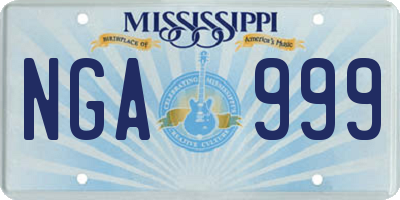 MS license plate NGA999