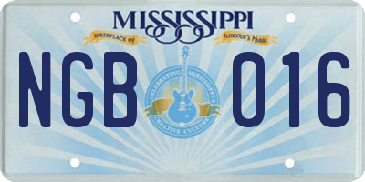 MS license plate NGB016