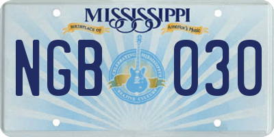 MS license plate NGB030