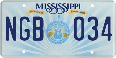 MS license plate NGB034