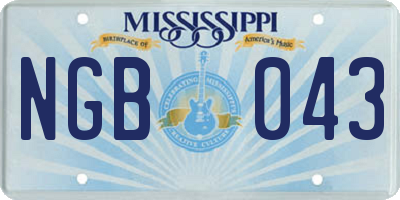 MS license plate NGB043