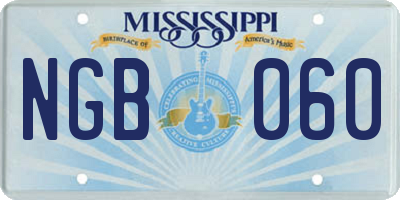 MS license plate NGB060