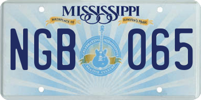 MS license plate NGB065