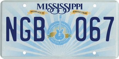 MS license plate NGB067