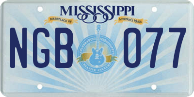 MS license plate NGB077