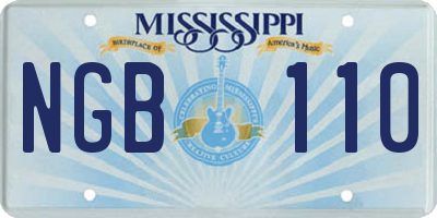 MS license plate NGB110
