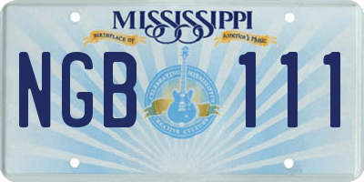 MS license plate NGB111