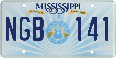 MS license plate NGB141