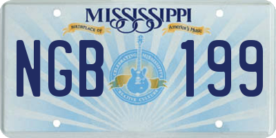 MS license plate NGB199