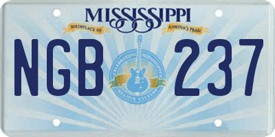 MS license plate NGB237