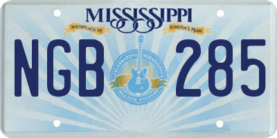 MS license plate NGB285