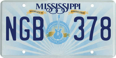 MS license plate NGB378