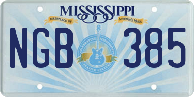 MS license plate NGB385