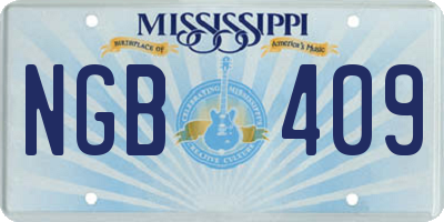 MS license plate NGB409
