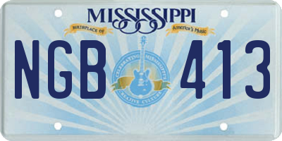 MS license plate NGB413