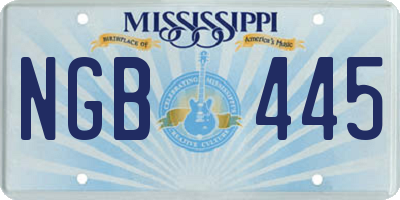 MS license plate NGB445