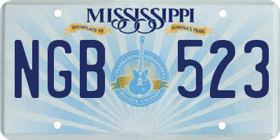 MS license plate NGB523
