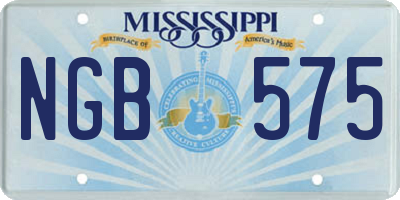 MS license plate NGB575