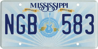 MS license plate NGB583