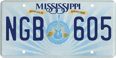 MS license plate NGB605