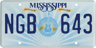 MS license plate NGB643