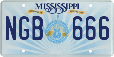MS license plate NGB666