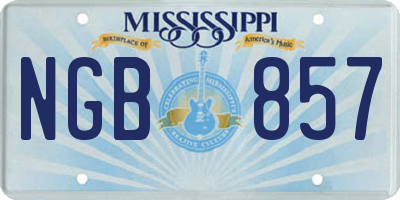 MS license plate NGB857