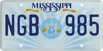 MS license plate NGB985