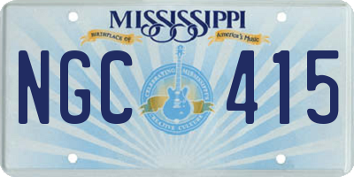 MS license plate NGC415