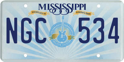 MS license plate NGC534