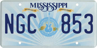 MS license plate NGC853