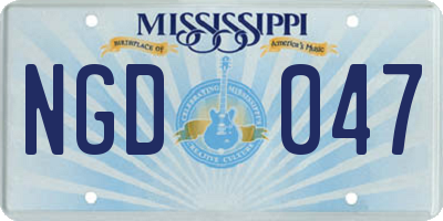 MS license plate NGD047