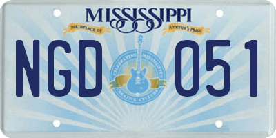 MS license plate NGD051